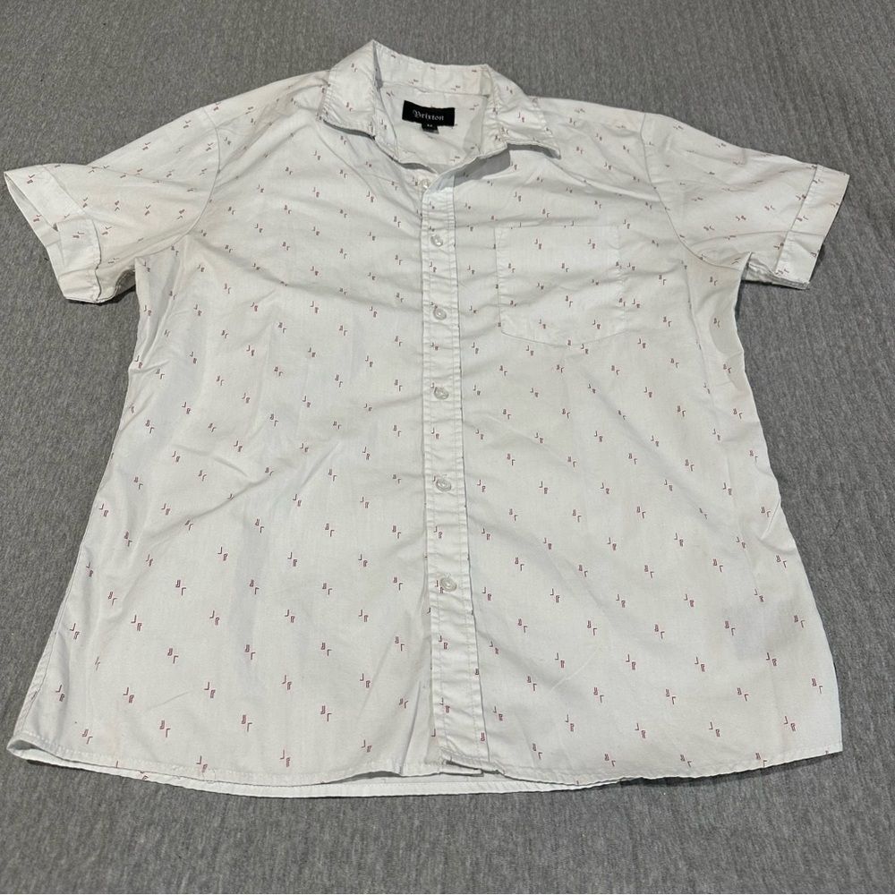 Brixton White Short Sleeve Button Down Shirt Mens M. Summer Party Vacation Golf